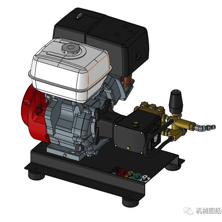 【发动机电机】本田GTX 390发动机简易外形3D图纸 Solidworks设计