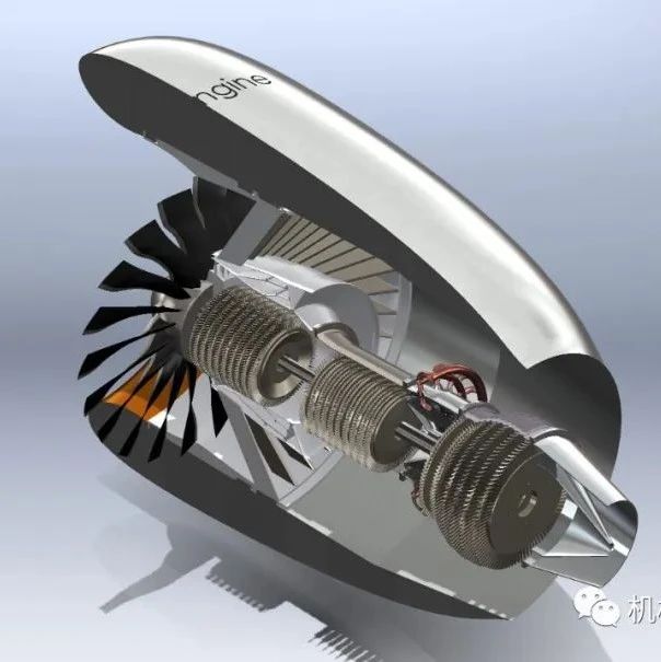 【发动机电机】Turbo Fan Engine航空涡轮风扇发动机3D数模图纸 STEP格式