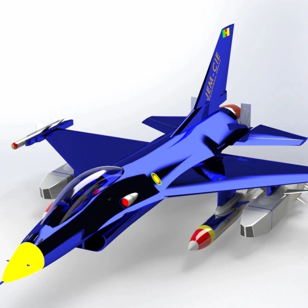 【飞行模型】Falcon F16喷气式多用途战斗机3D数模图纸 Solidworks设计