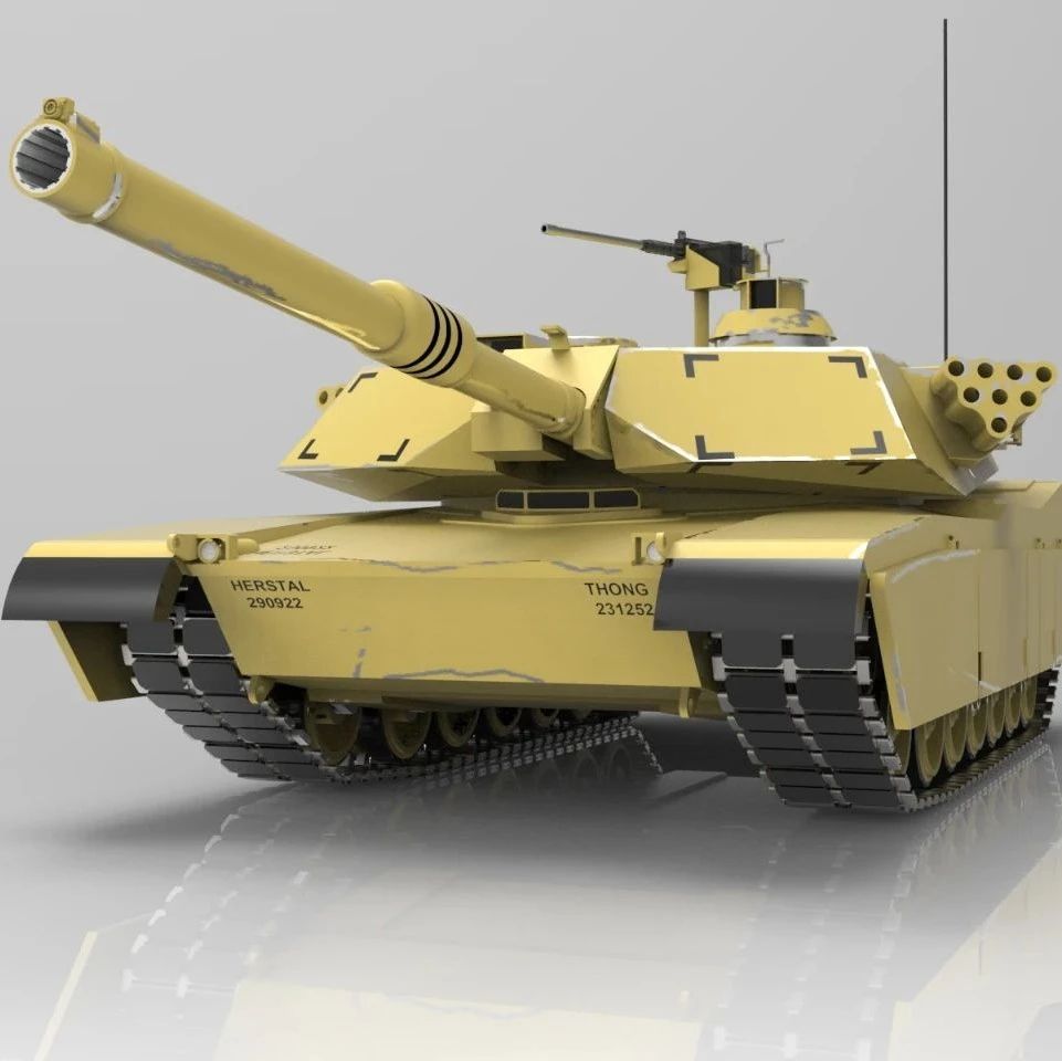 【武器模型】M1 Abrams艾布拉姆斯坦克简易模型3D图纸 Solidworks设计