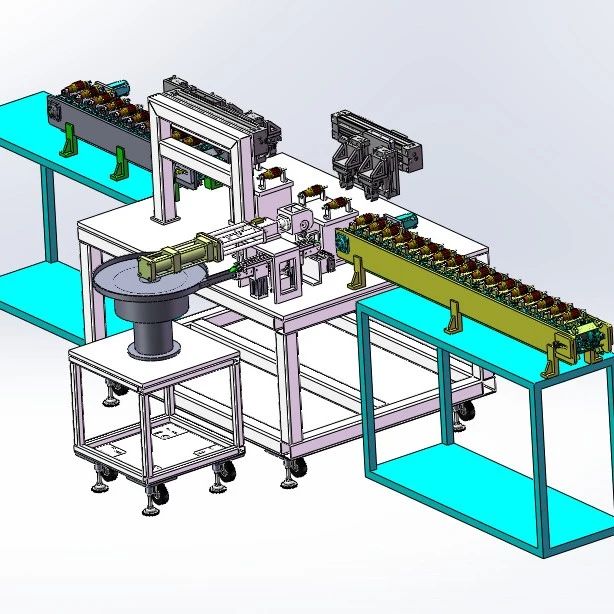 【非标数模】电机转子压装设备3D数模图纸 Solidworks设计