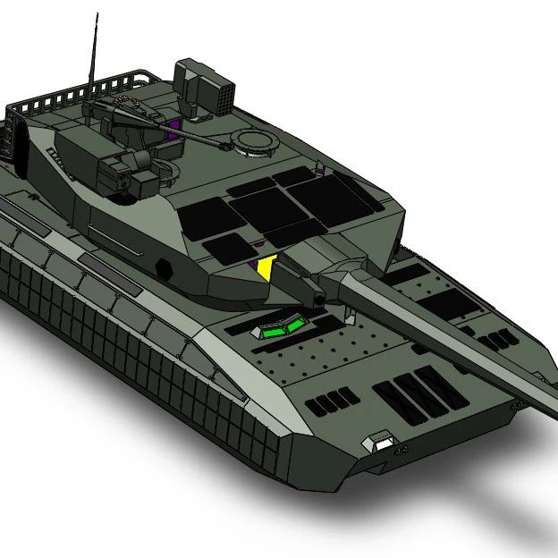 【武器模型】EMAS-22土耳其主战坦克简易3D数模图纸 Solidworks设计