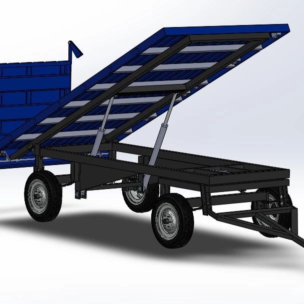 【工程机械】饲料拖车结构3D图纸 Solidworks设计