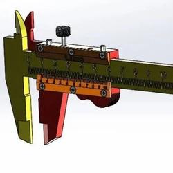 【工程机械】300mm卡尺简易模型3D图纸 Solidworks设计