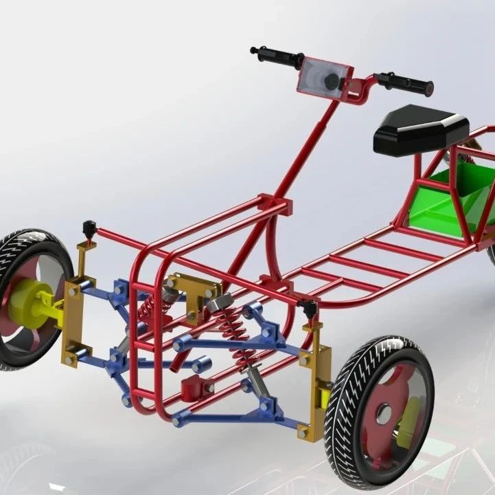 【其他车型】Electric Trike电动三轮车框架结构3D图纸 Solidworks设计