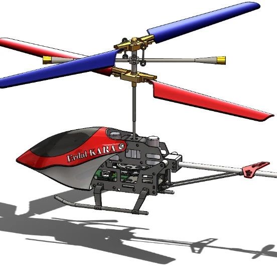 【飞行模型】helikopter-10直升机玩具模型3D图纸 Solidworks设计