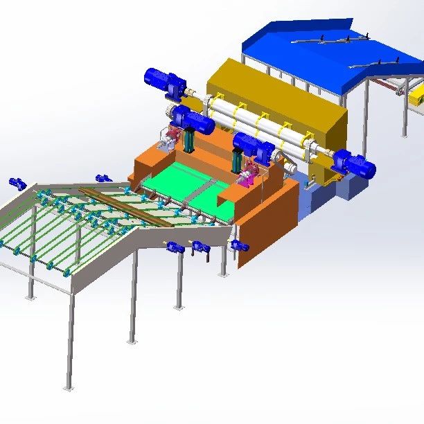 【非标数模】原木剥皮机3D数模图纸 Solidworks设计
