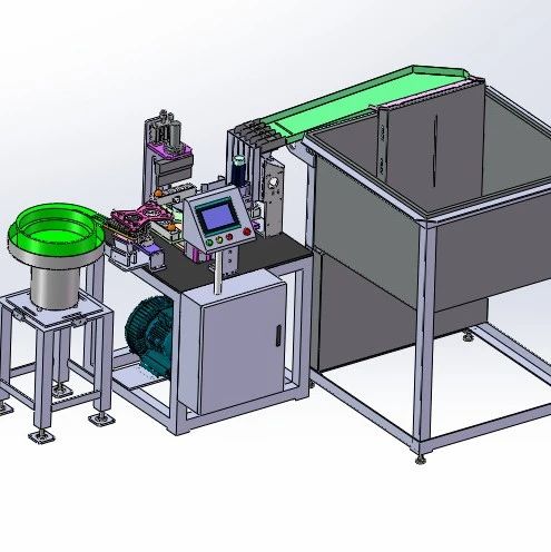 【非标数模】乒乓球上打孔插入塞子机3D数模图纸 Solidworks设计
