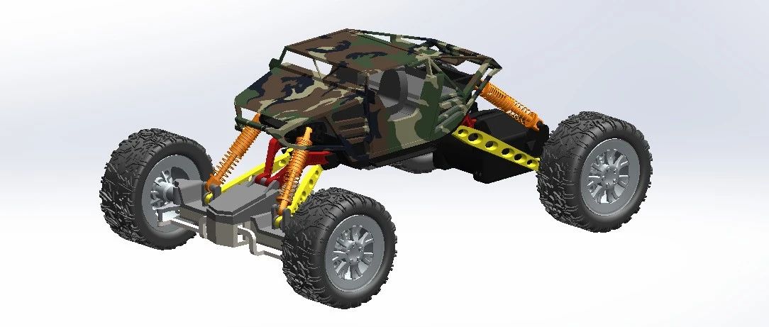 【RC遥控车】RC遥控车(Monster Truck)3D数模图纸 Solidworks设计