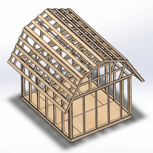【生活艺术】Shed花园棚屋结构3D图纸 Solidworks设计