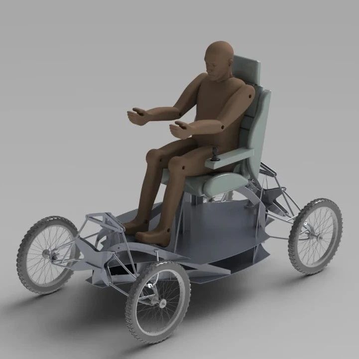 【其他车型】Electric wheelchair电动轮椅底盘结构设计3D图纸