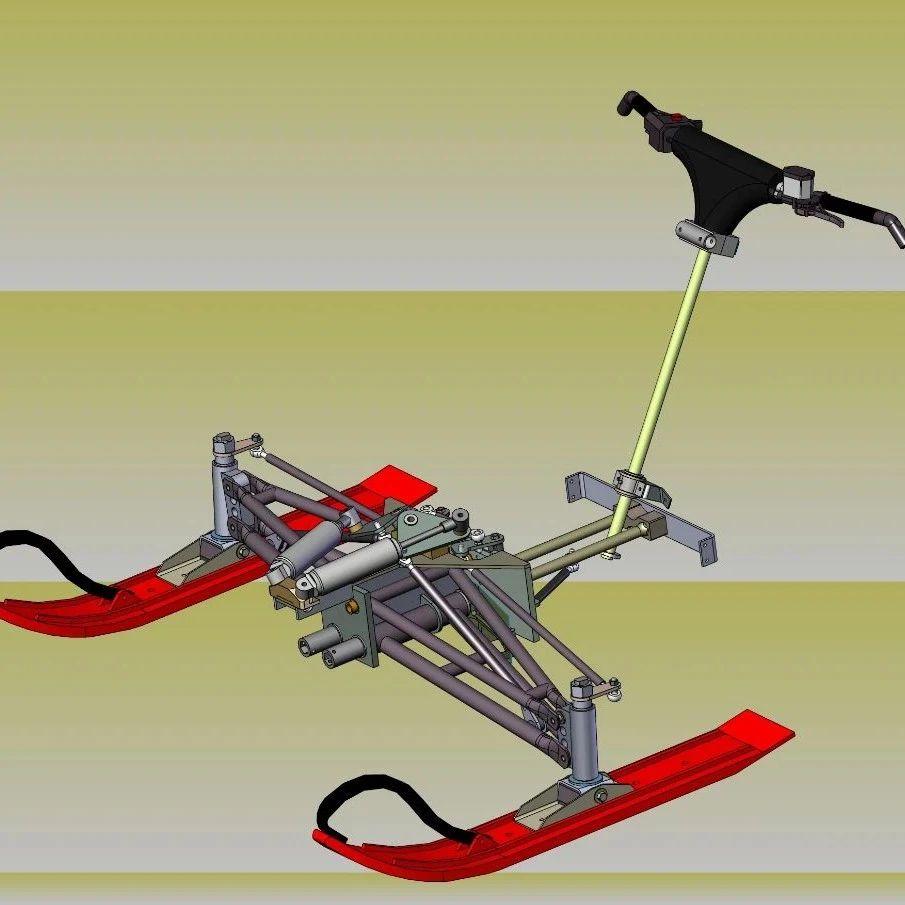 【工程机械】Assy front雪橇前部结构3D图纸 Solidworks设计