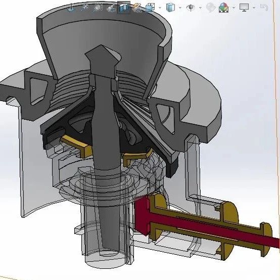 【工程机械】cone crusher圆锥破碎机结构3D图纸 Solidworks设计