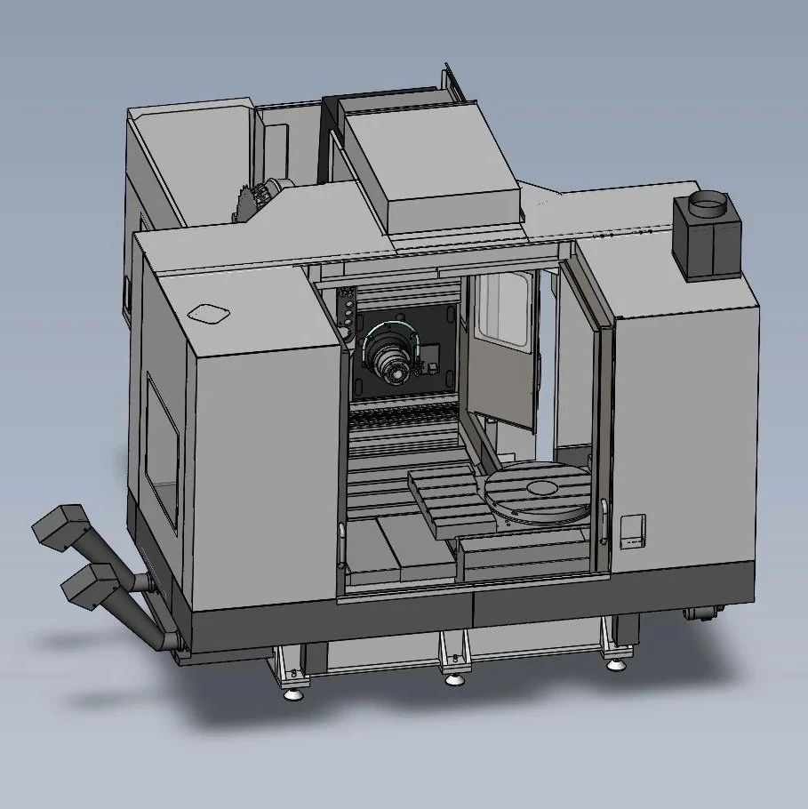 【工程机械】Haas EC-1600 Series ZT卧式数控加工中心简易模型3D图纸