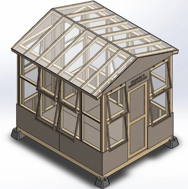 【生活艺术】Greenhouse温室阳光房结构3D图纸 Solidworks设计