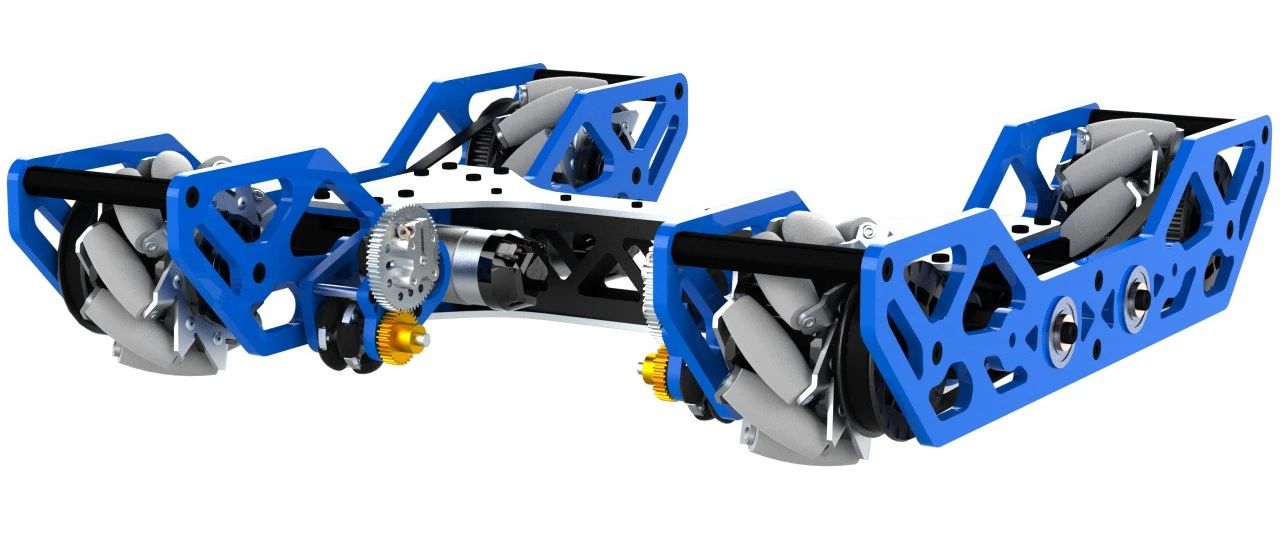 【机器人】Mecanum Drivetrain and Sweeper麦克纳姆轮底盘结构3D图纸 