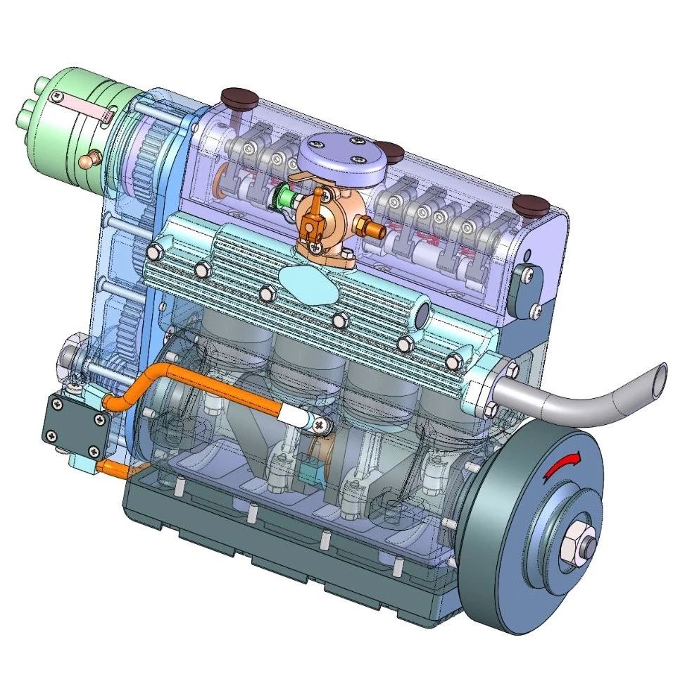【发动机电机】Sea Lion 30cc OHC汽油发动机3D图纸 Solidworks设计