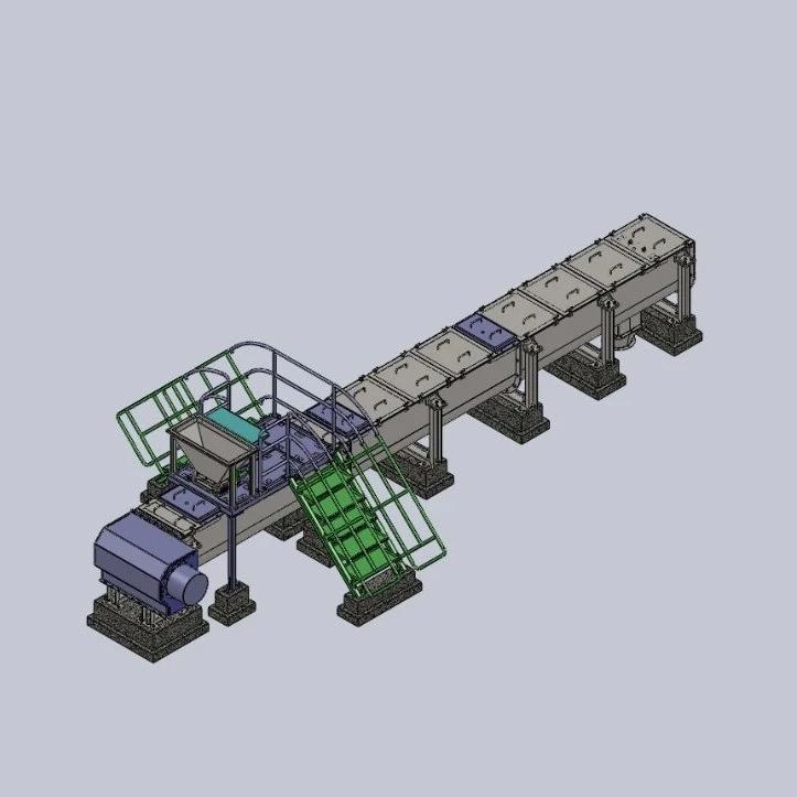【工程机械】Screw conveyor运输散装材料螺旋输送机3D数模图纸