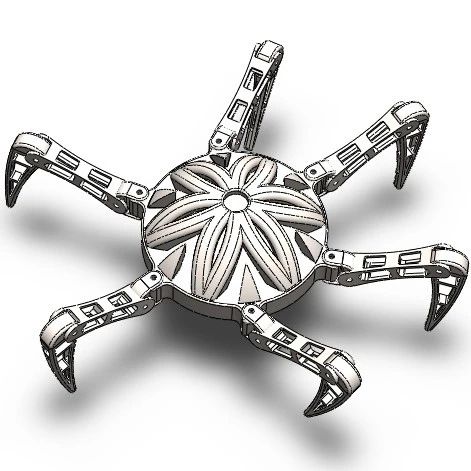【机器人】Spider Robot六足蜘蛛基础结构3D图纸 Solidworks设计