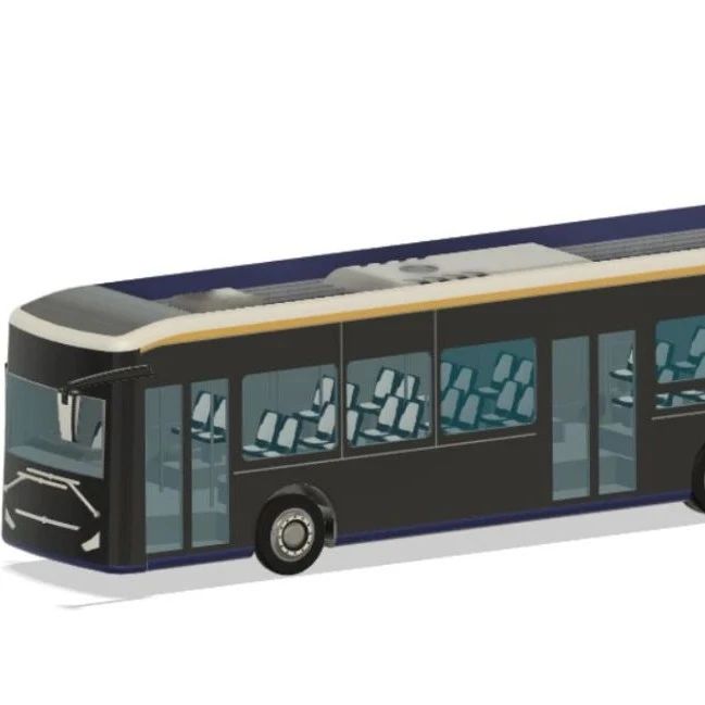 【其他车型】Electric Bus电动巴士电动客车简易模型3D图纸 STEP格式