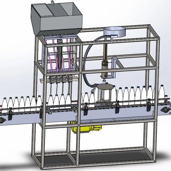 【非标数模】液体灌装压盖机3D数模图纸 Solidworks设计