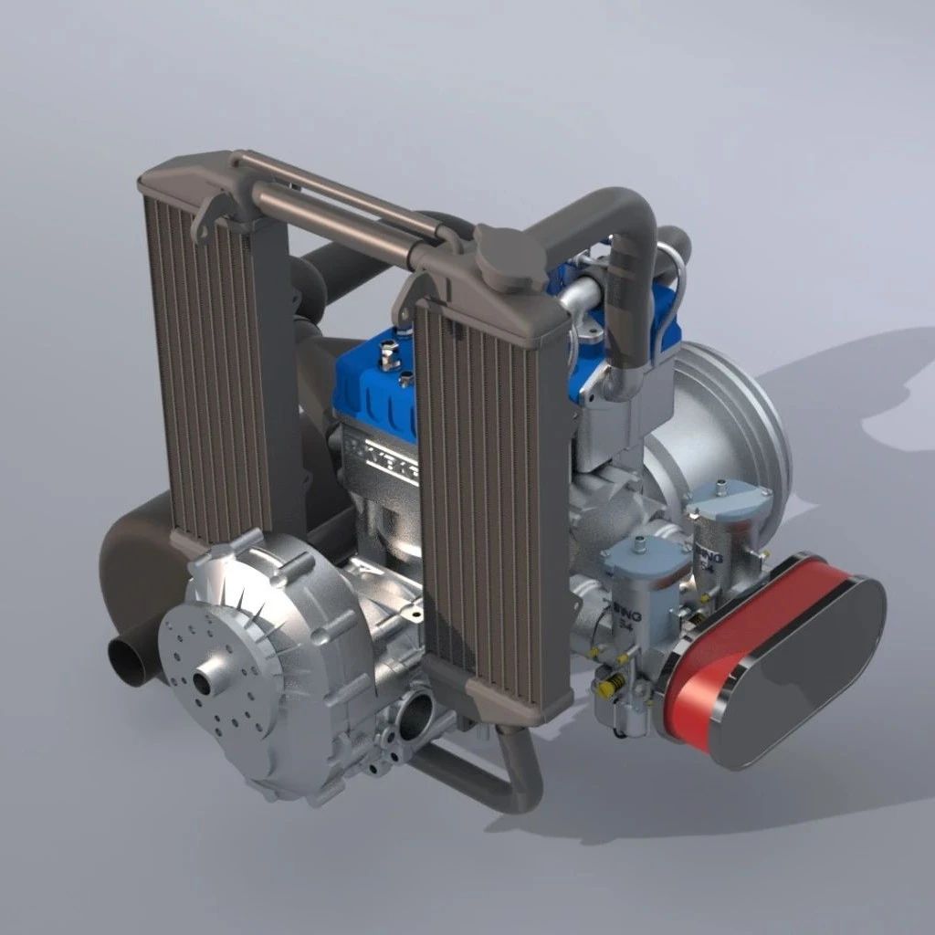 【发动机电机】Rotax582-C航空发动机3D数模图纸 Solidworks设计 附STEP格式