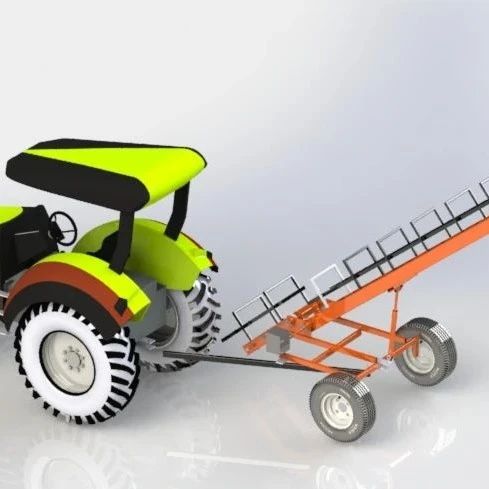 【农业机械】装载干草捆的农机3D数模图纸 igs格式