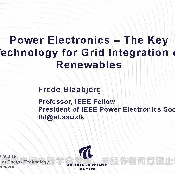 电力电子-可再生能源并网的关键技术－Frede Blaabjerg 教授