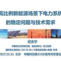 中国电科院迟永宁：高比例新能源场景下电力系统的稳定挑战与技术需求