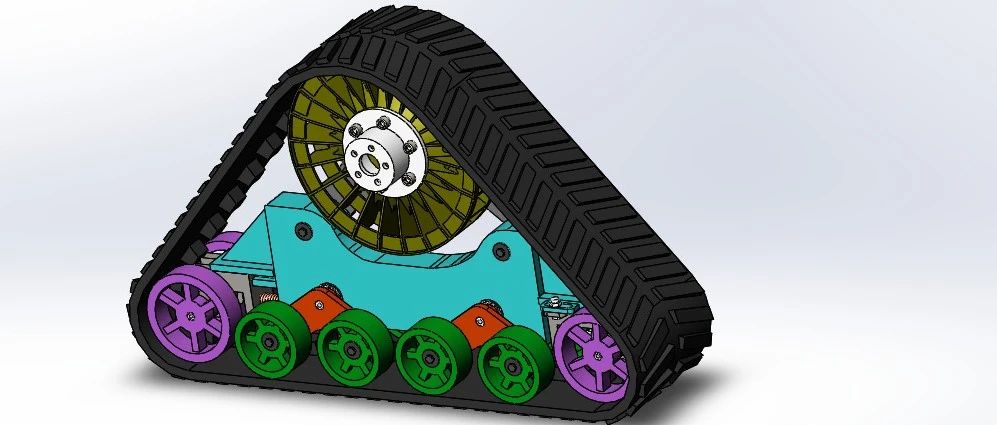【工程机械】三角橡胶履带轮3D数模图纸 Solidworks设计