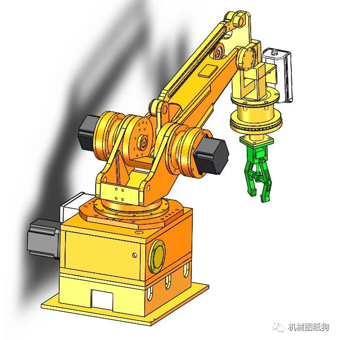【机器人】识别机械手3D数模图纸 Solidworks设计 附igs