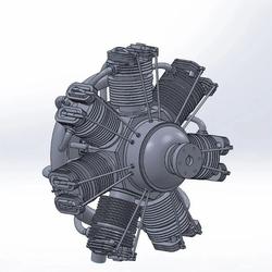 【发动机电机】Valach Motors R7-800星形发动机3D数模图纸 