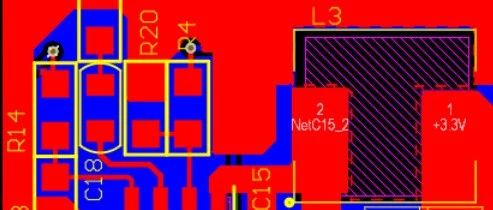 PCB改用手动铺铜后，碎铜孤岛都消失了，天线效应也减弱了