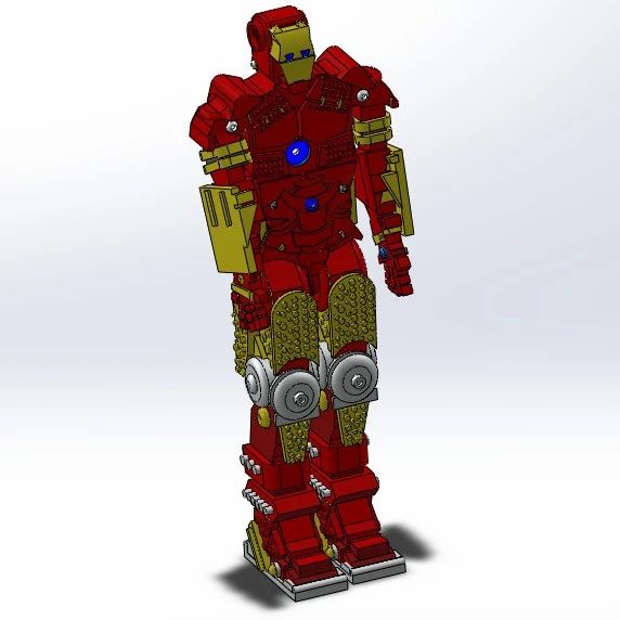 【生活艺术】钢铁侠机器人积木拼装模型3D图纸 Solidworks设计