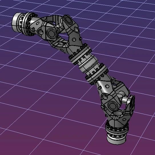 【工程机械】Universal Joint双接头万向节结构3D图纸 STEP格式