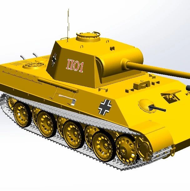 【武器模型】panzer-mk-v-tank虎式坦克简易模型3D图纸 Solidworks设计