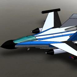 【飞行模型】Fighter jet喷气式战斗机简易模型3D图纸 Solidworks设计