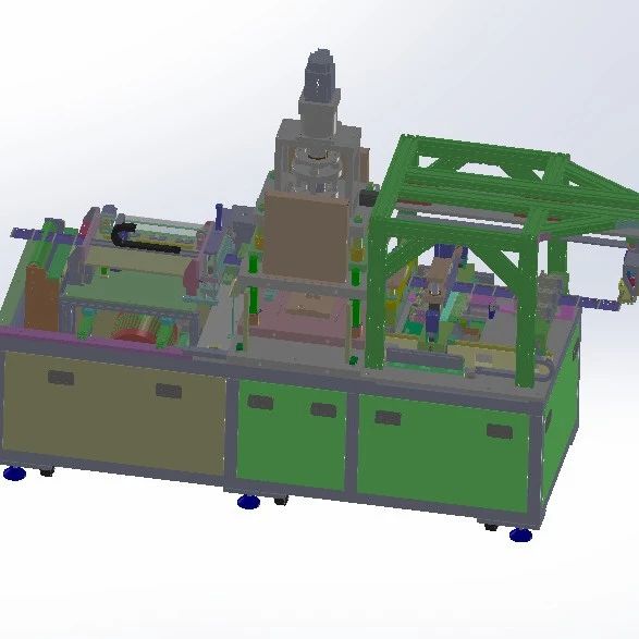 【非标数模】电芯铝塑膜冲坑机3D数模图纸 Solidworks设计