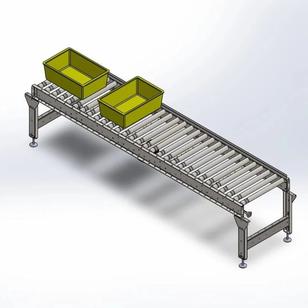 【工程机械】Roller Conveyor辊道输送机结构3D图纸 igs格式