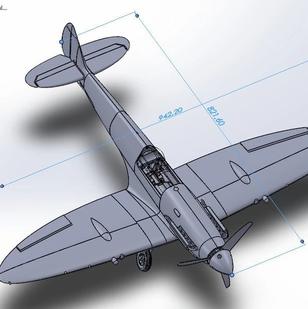 【飞行模型】Spitfire MK IX航模飞机3D数模图纸 STEP格式