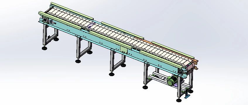 【工程机械】输送线-板链线3D数模图纸 Solidworks20设计