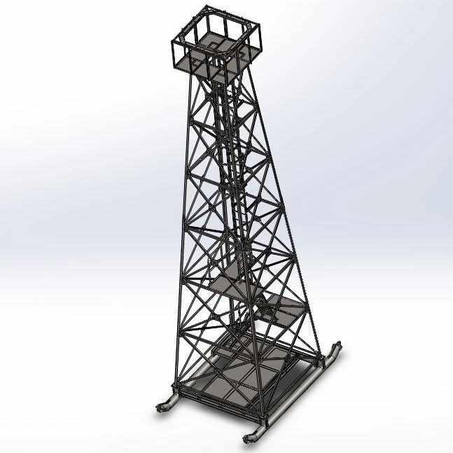 【工程机械】无线电或电视信号塔3D图纸 Solidworks设计