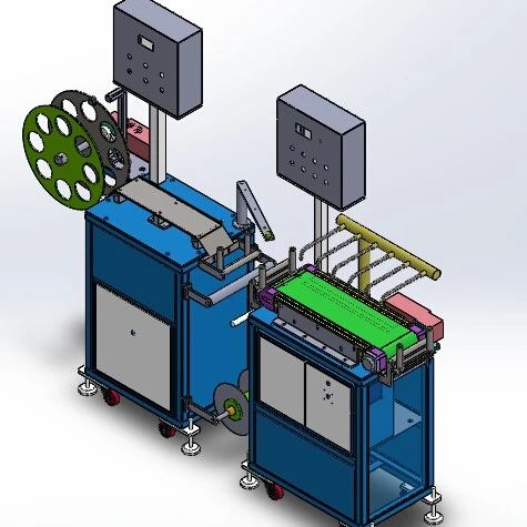 【非标数模】冷却收卷生产线3D数模图纸 Solidworks18设计
