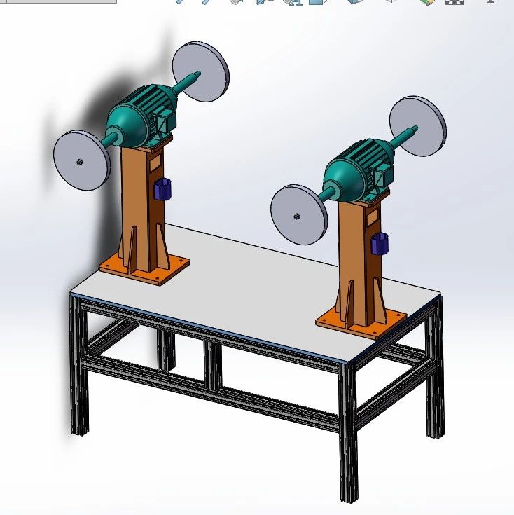 【非标数模】双工位抛光机3D数模图纸 Solidworks18设计 附STEP