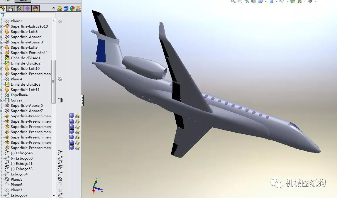 【飞行模型】embraer Legacy 600飞机3d图纸 客机三维建模 Solidworks 仿真秀干货文章