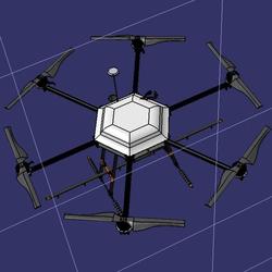 【飞行模型】Agriculture Drone农业无人机简易模型3D图纸 STP格式