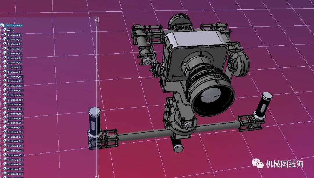 【工程机械】用无刷电机的三轴手持云台详细结构3d数模图纸 stp格式