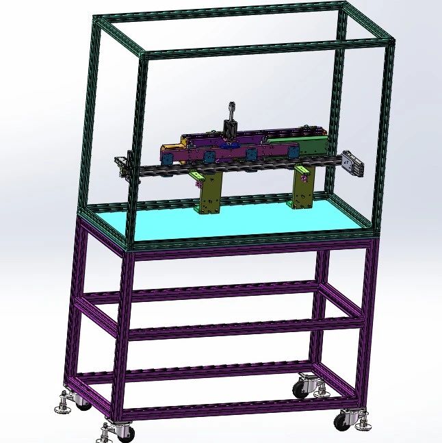 【非标数模】伺服滑台取料机3D数模图纸 Solidworks18设计