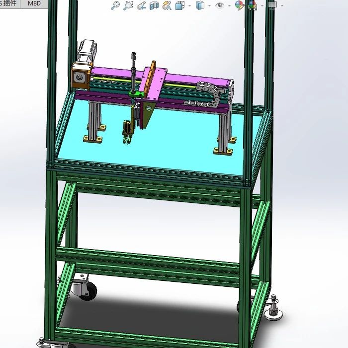 【非标数模】自动取料滑台机械手装配3D数模图纸 Solidworks18设计