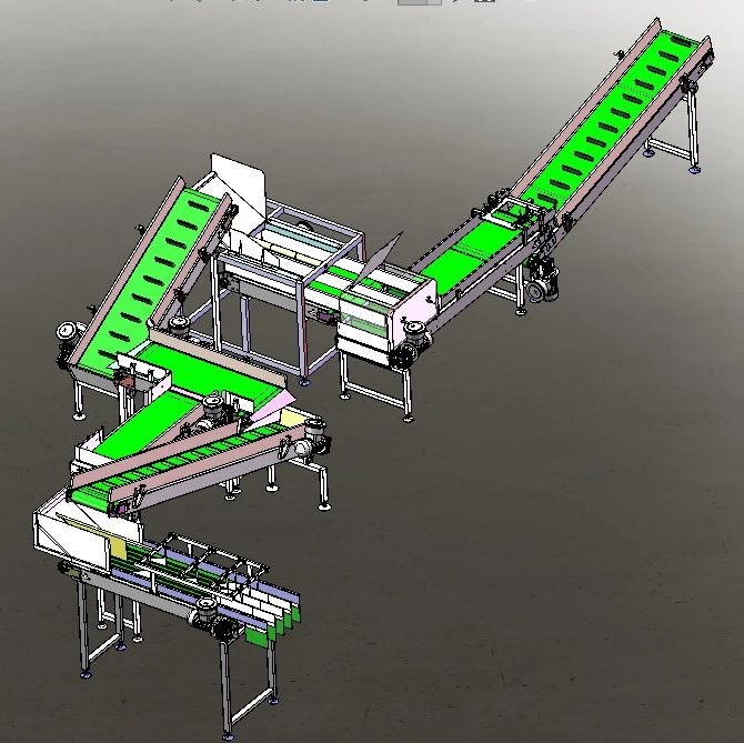 【工程机械】药卷分流输送机总成3D数模图纸 Solidworks16设计